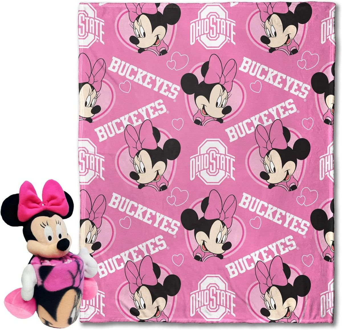 Northwest NCAA Pennant Minnie Hugger Pillow & Silk Touch Throw Set