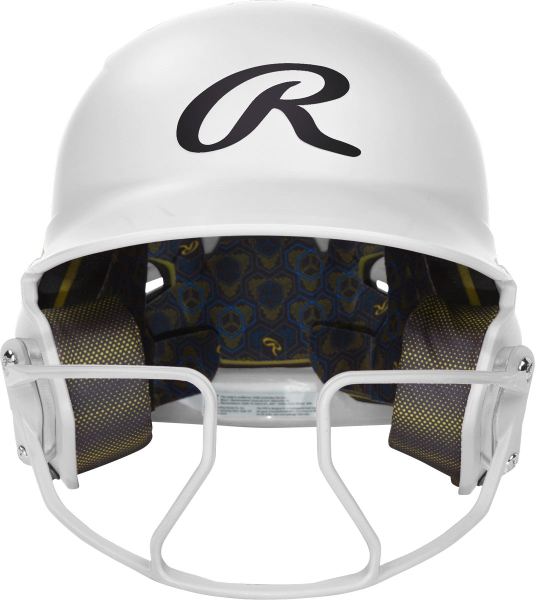 Rawlings Junior Fastpitch Matte Mach Hi-Viz 1-Tone Batting Helmet with Attached Hi-Viz Face Guard