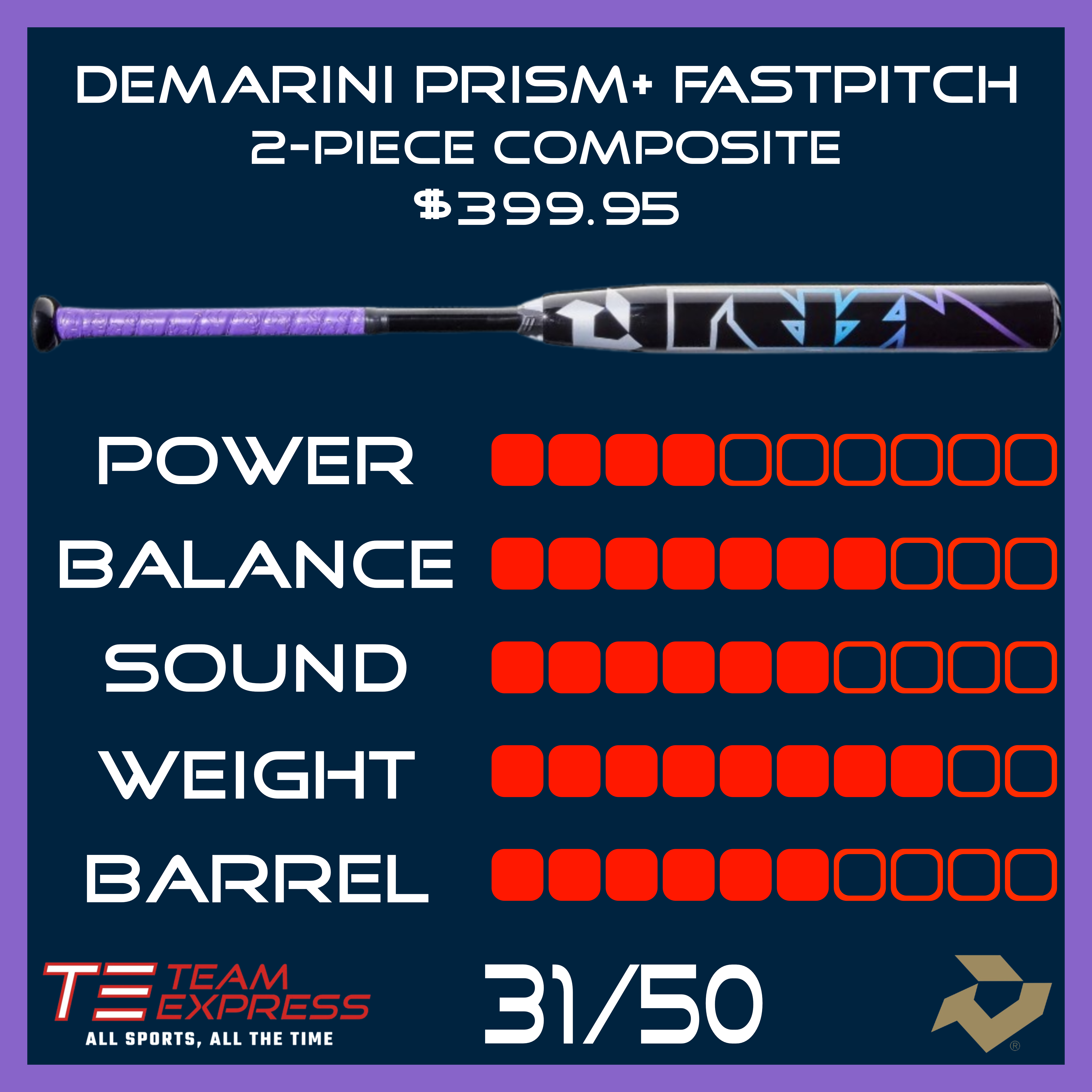 DeMarini 2026 Pris+ Fastpitch Bat