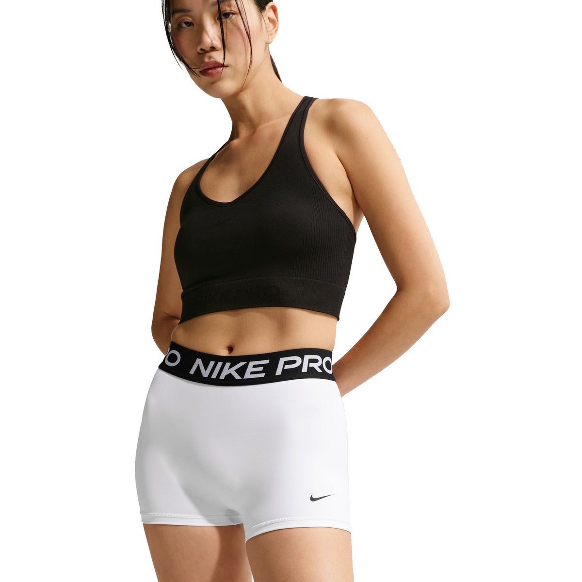 white nike biker shorts women's
