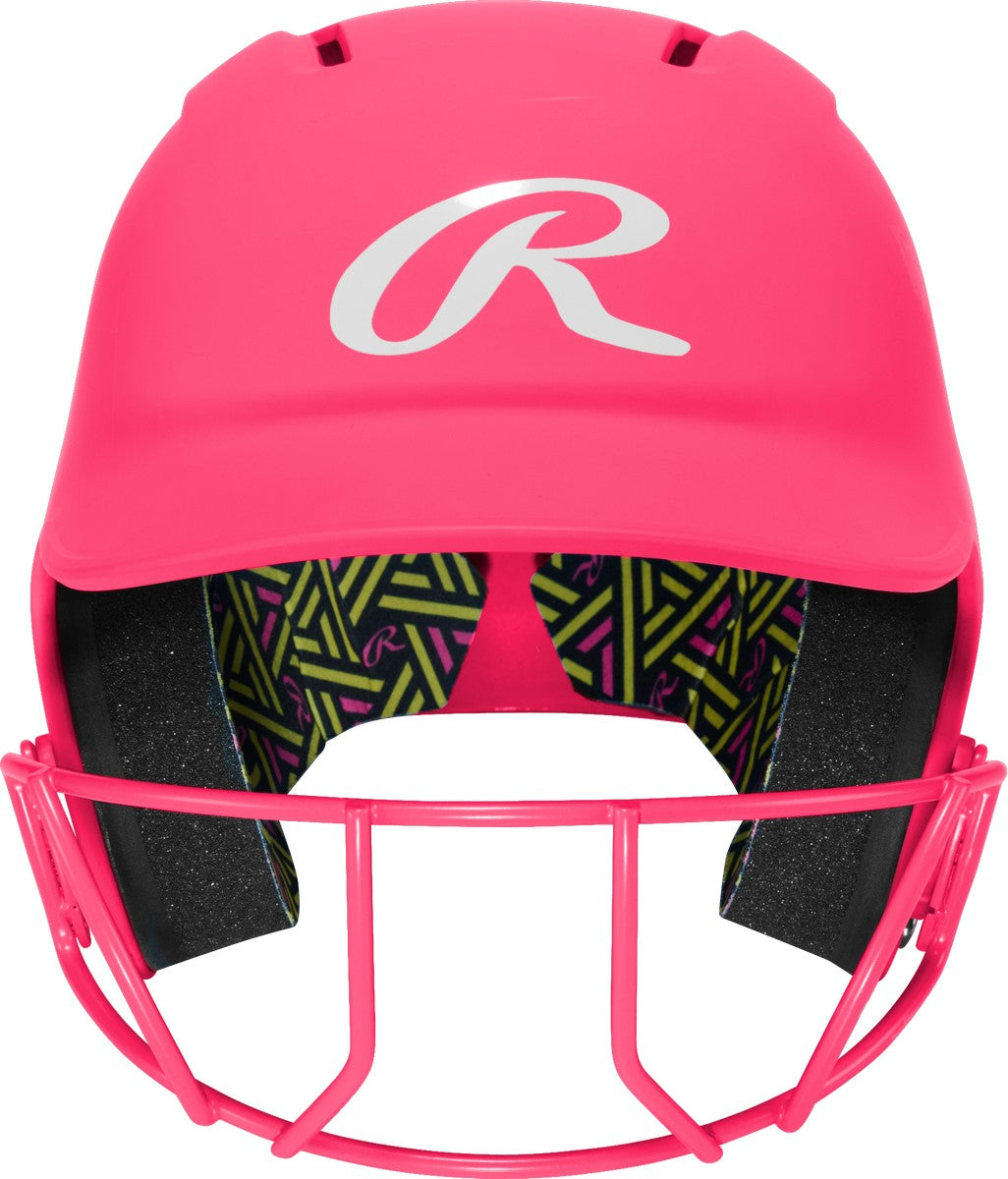 Rawlings Coolflo Max Highlighter Series Youth Batting Helmet with Softball Face Guard