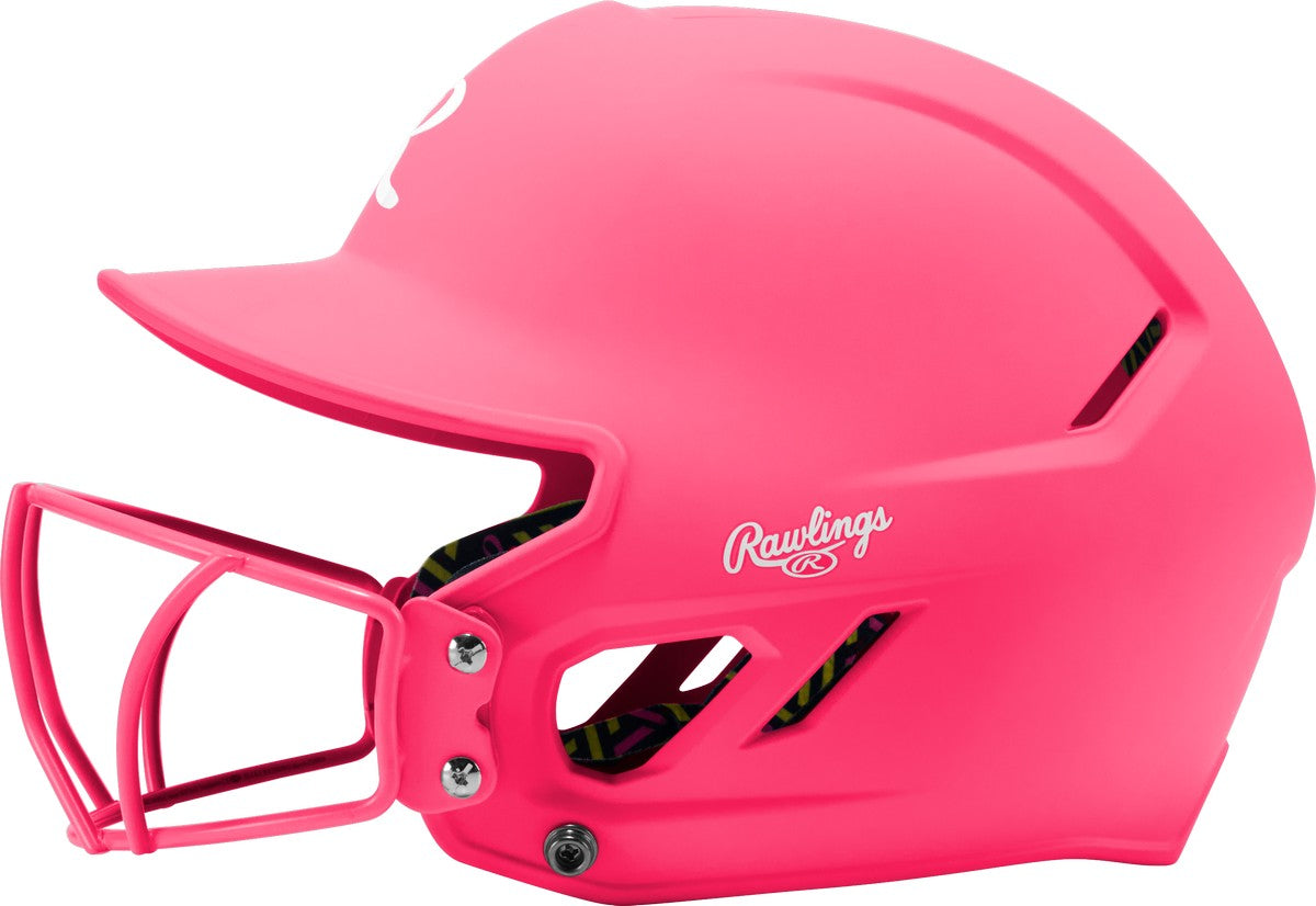 Rawlings Coolflo Max Highlighter Series Youth Batting Helmet with Softball Face Guard