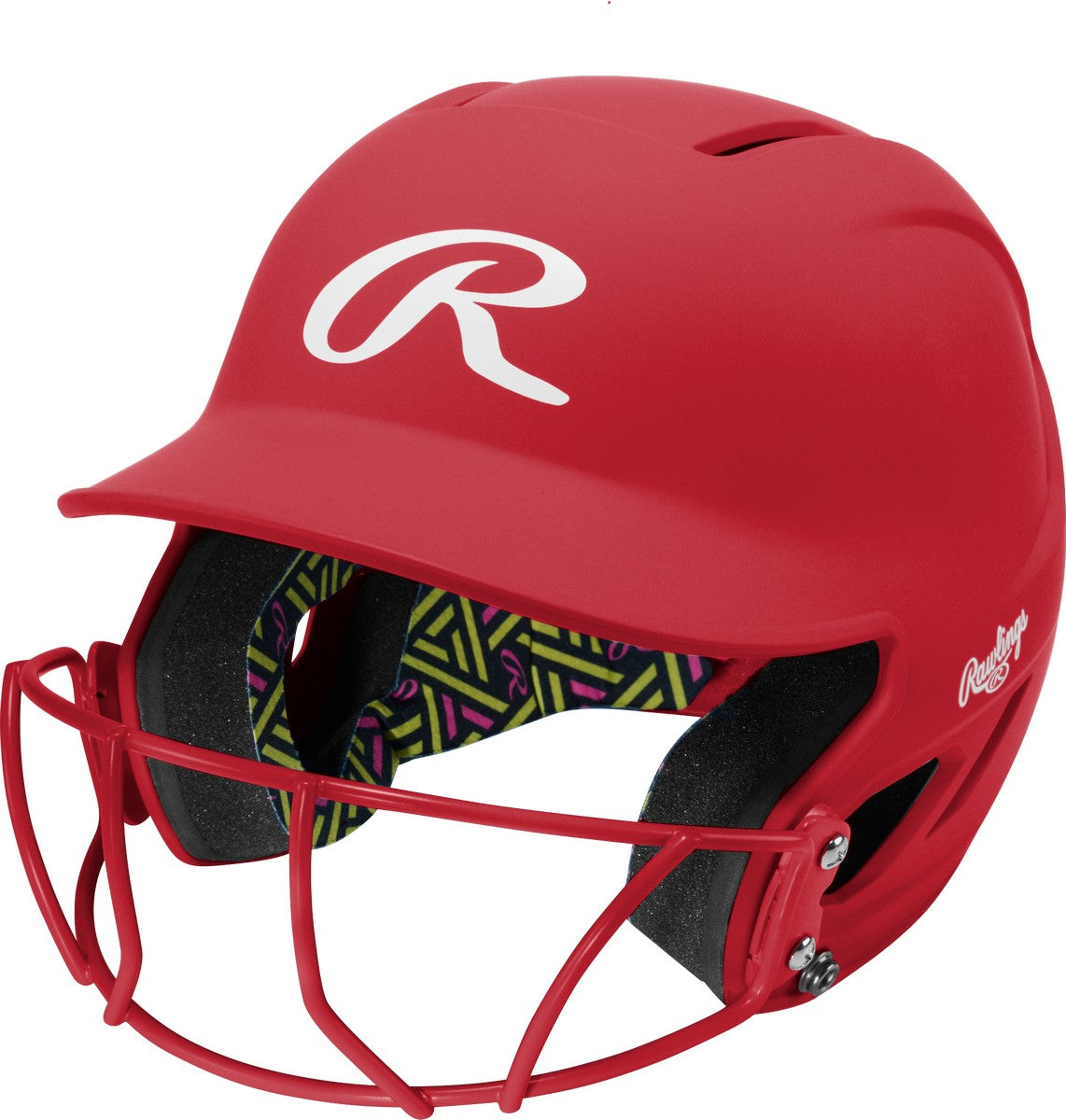 Rawlings Coolflo Max Highlighter Series Youth Batting Helmet with Softball Face Guard