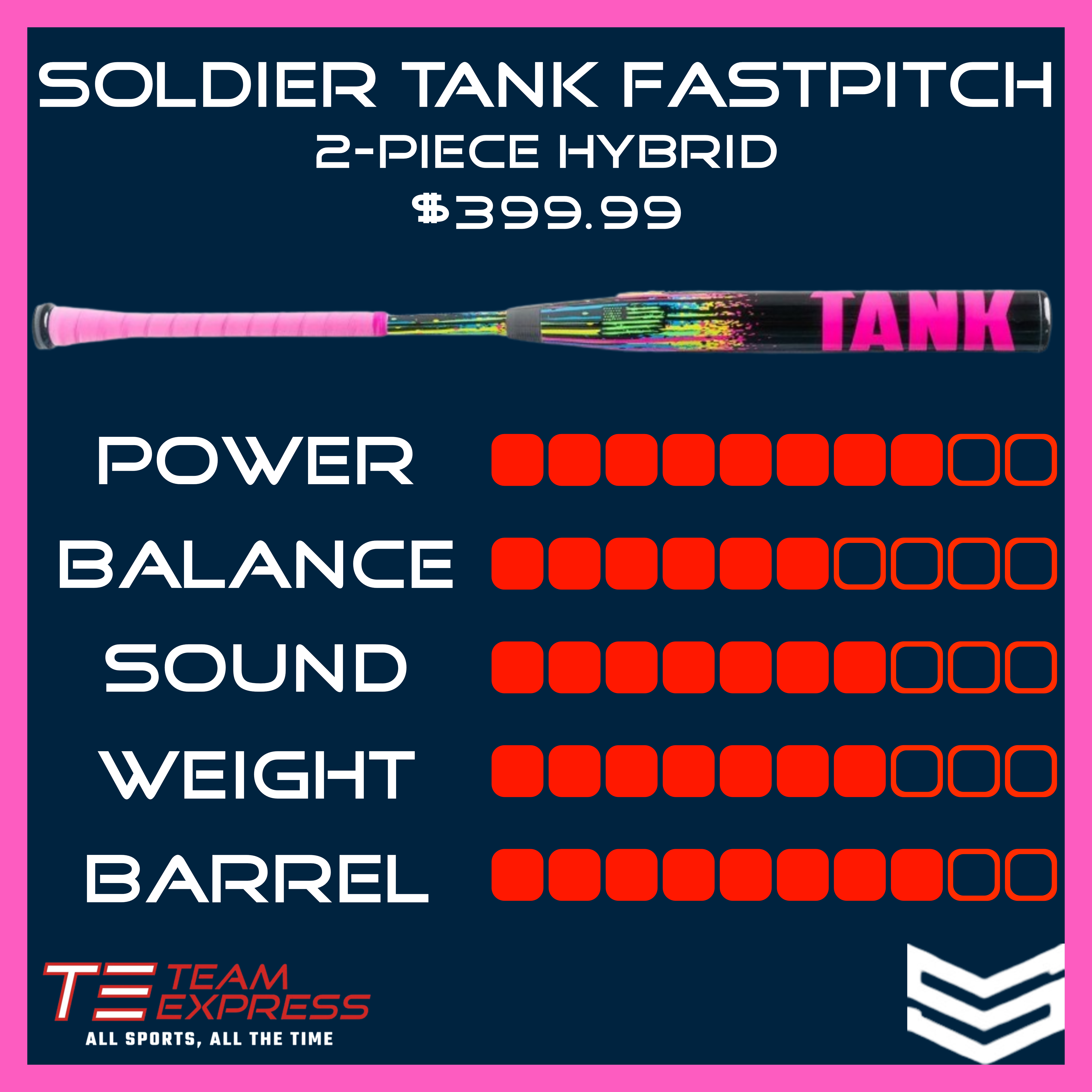 Soldier 2026 Tank Drip Collection Fastpitch Bat