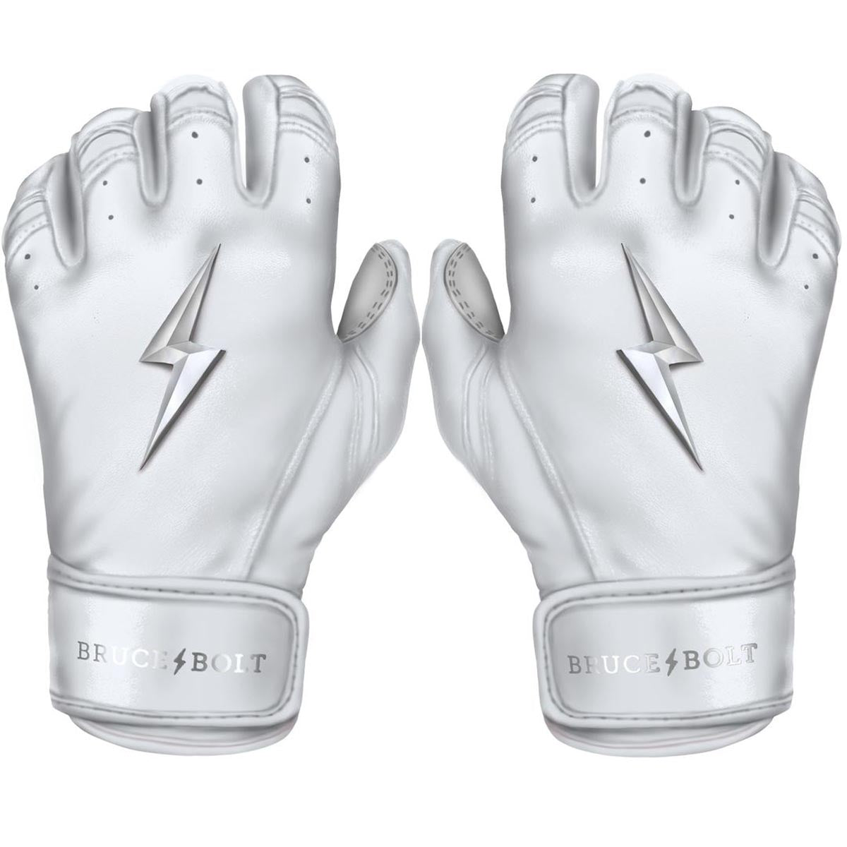 Bruce Bolt Adult Premium Pro Short Cuff Chrome Series Pair of Batting Gloves