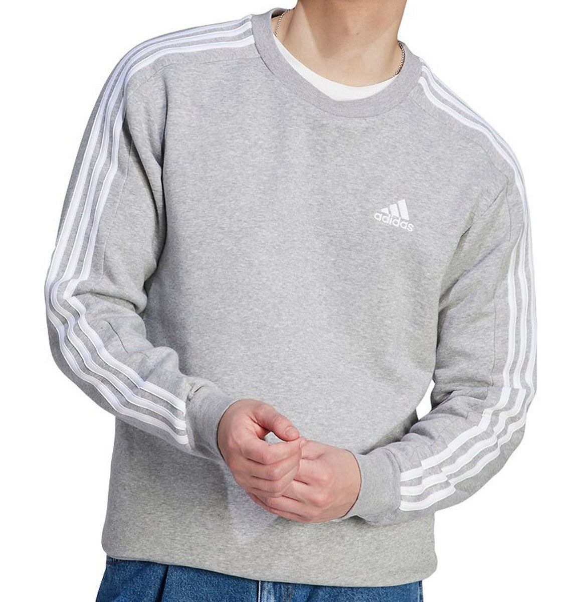 Adidas Mens Essential 3-Stripe Sweatshirt