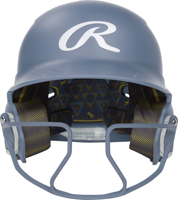 Rawlings Junior Fastpitch Matte Mach Hi-Viz 1-Tone Batting Helmet with Attached Hi-Viz Face Guard