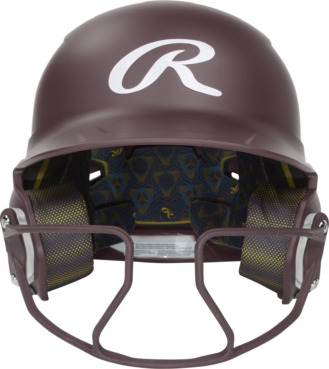 Rawlings Senior Fastpitch Matte Mach Hi-Viz 1-Tone Batting Helmet with Attached HiViz Face Guard