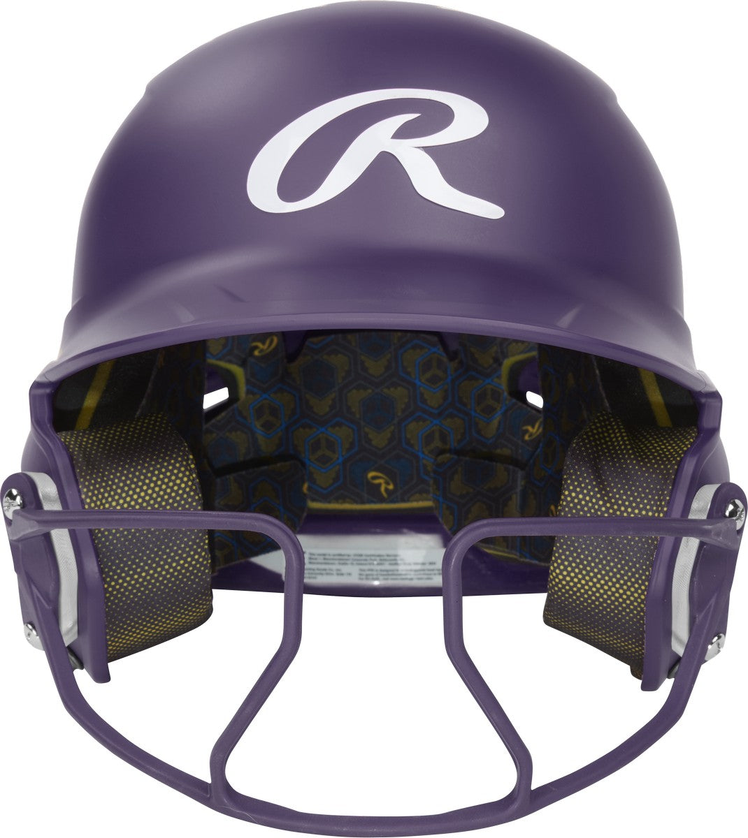 Rawlings Senior Fastpitch Matte Mach Hi-Viz 1-Tone Batting Helmet with Attached HiViz Face Guard
